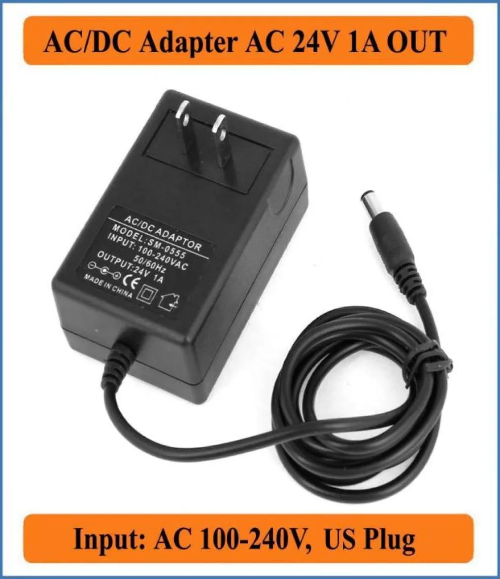 24 V 1A US Plug AC Adapter DC AC 100240V Adapters do DC 24 V Zasilnik 1000MA 55 mm x 2125 mm8144223