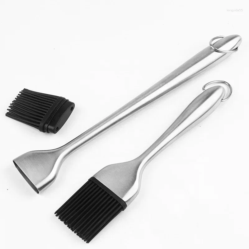 Tools Sell Silicone Basting Brushes Bbq Stainless Steel Handle Oil Brush Cooking Butter Bread Pastry Baking