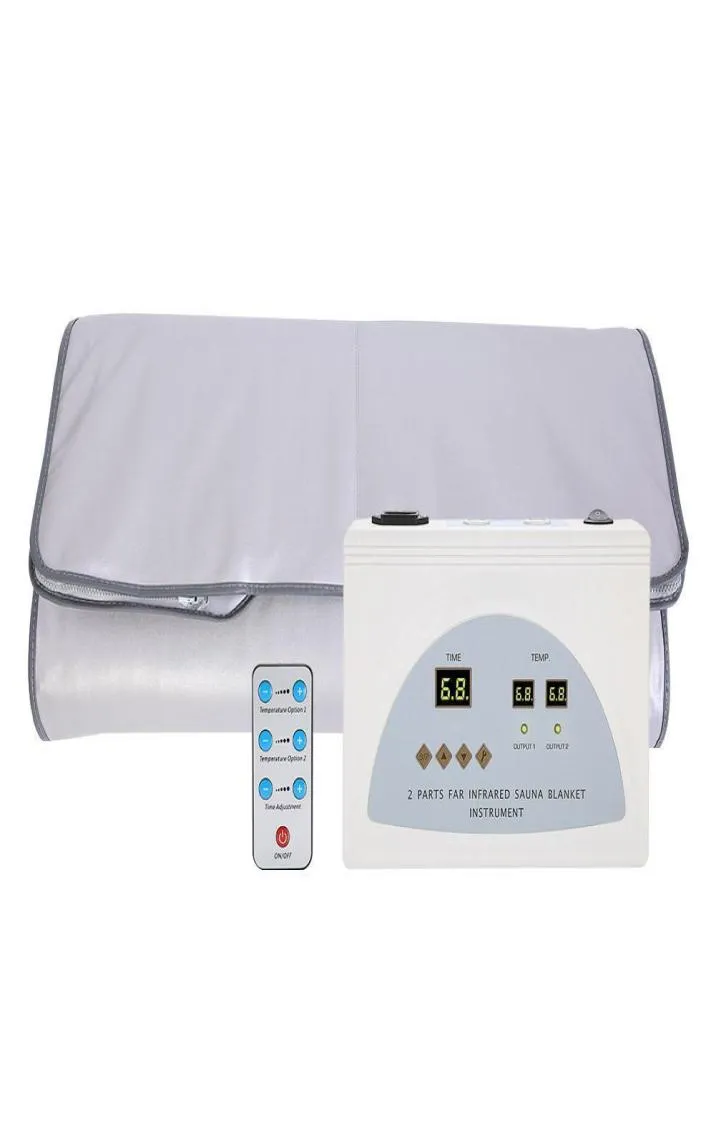 Quick Effect 2 Zone Infrarood Sauna -deken Fir Far Infrarood Slimage Verwarming Spa Therapie Portable gewichtsverlies Detox Machine2689825