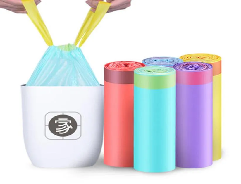 Manufacturers whole plastic drawstring bag for domestic garbage 50pcsroll7187238