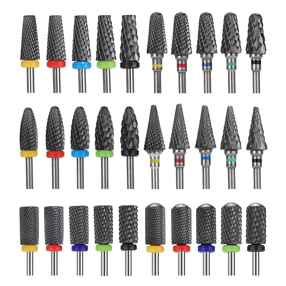 BITS 1st Black Ceramic Slipe Heads Nail Borr Bit Manicure Acrylic Removal Milling Cutter Electric Nail File Accessaries