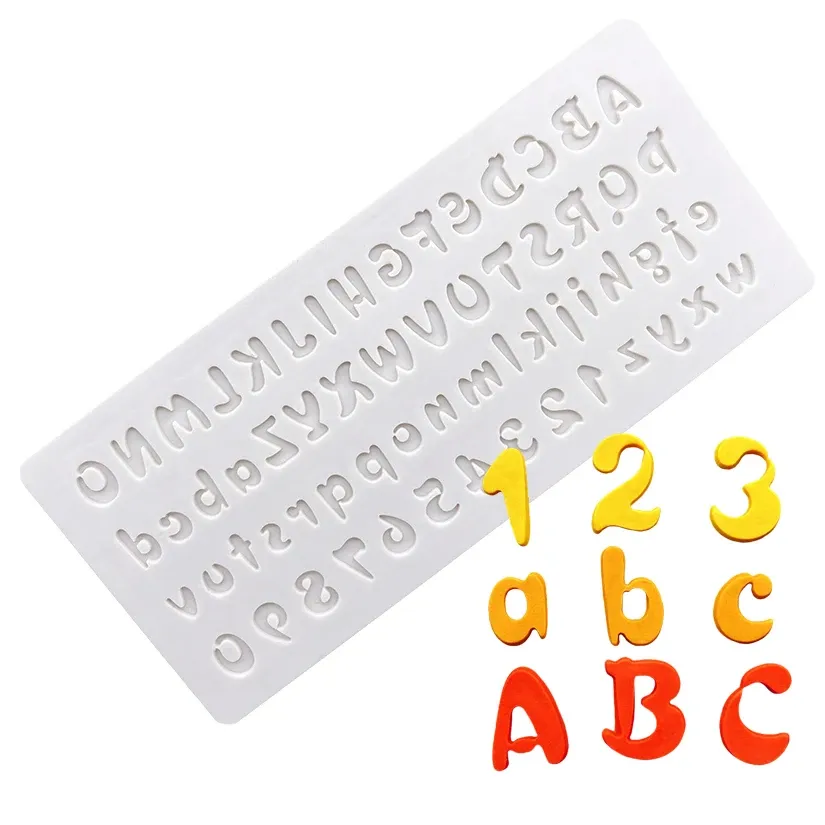 Moulds Alphabet Number Silicone Cake Baking Mold Sugarcraft Chocolate Cupcake Baking Mould Resin Tools Fondant Cake Decorating Tools