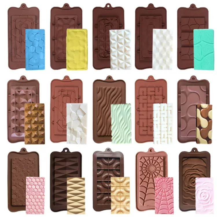 Vormen multistyle onregelmatige siliconen chocolade bakvorm poreuze bloem love candy jelly ijs maken set cake decor zeep kaarsen mal