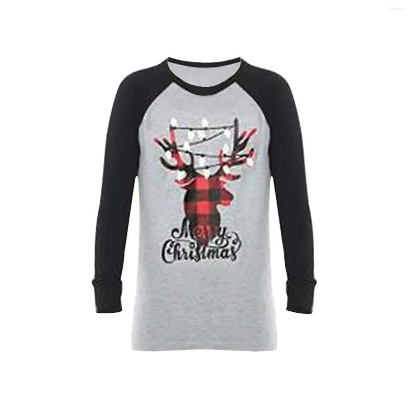 Clothing Sets Christmas Toddler Girl Boy Family Wear Long Sleeved Deer Print Top Plaid Trousers Home Suit For 2 To 14 Baby Receiving Clothes