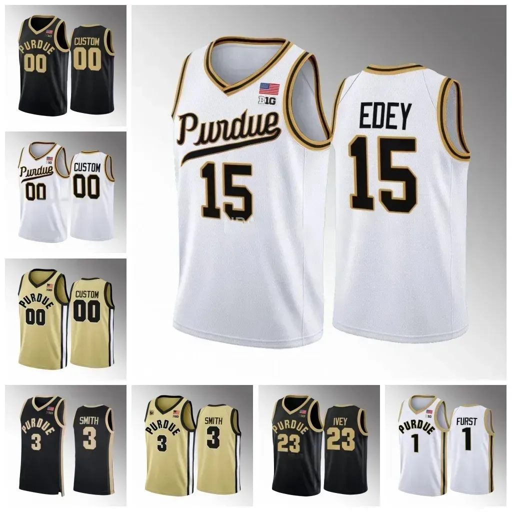 Aangepaste NCAA Purdue Boilermakers Jerseys Rick Mount Mount Mount Mount Backback Basketball Jersey Swanigan Patch Zach Edey Jaden Ivey Youth