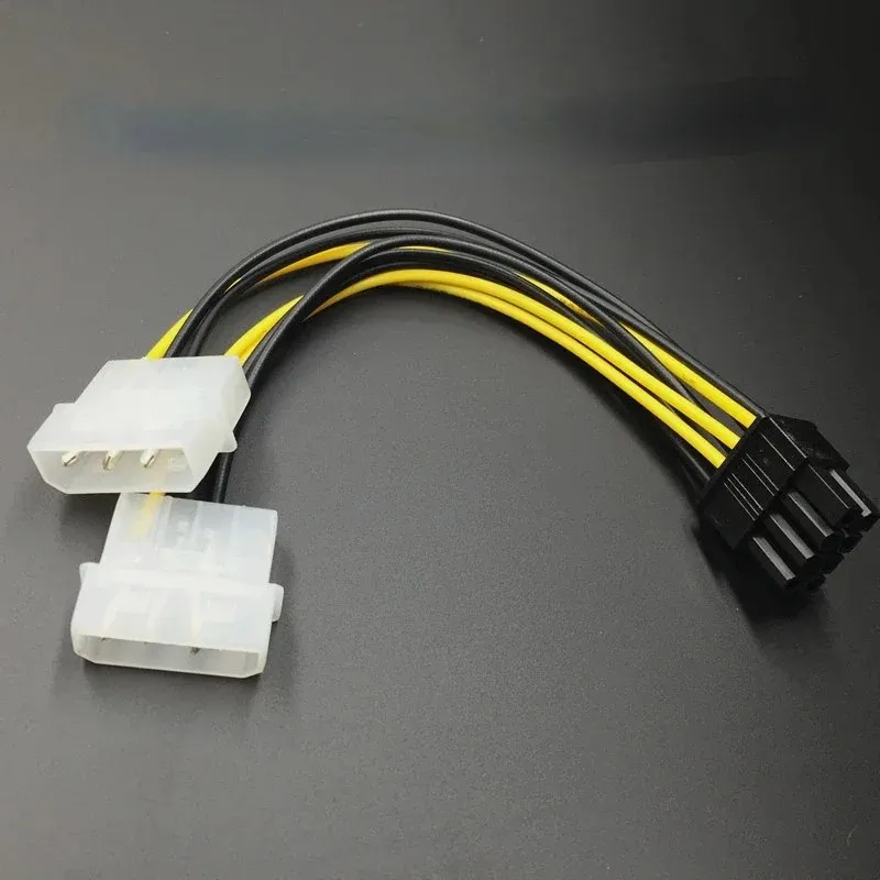 Da 17 cm da 6pin a doppio cavo di alimentazione della scheda video 4 pin forma a 8 pin espressa a doppio pin molex graphics card cavo di alimentazione