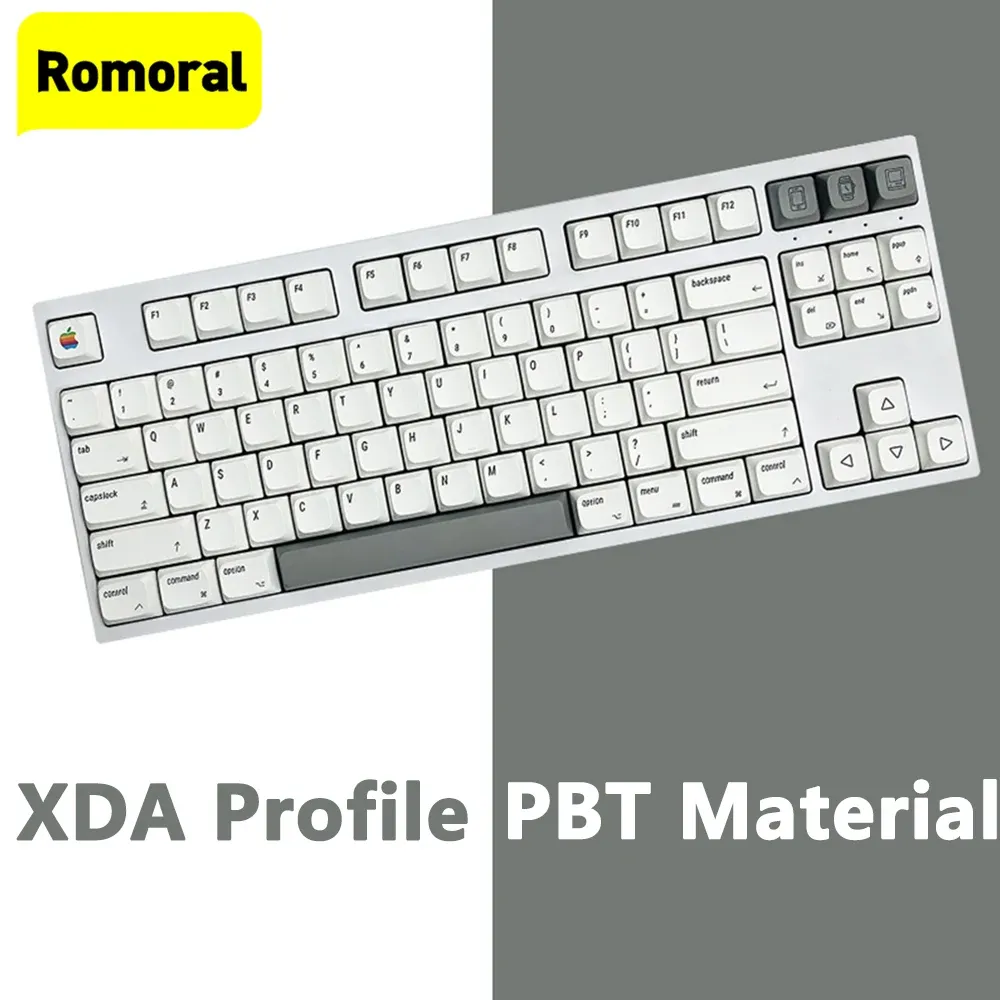 Teclados xda pbt keycaps inglês corante sub 127 teclas/conjunto para maçã cereja mx keycap para teclado mecânico personalizado diy
