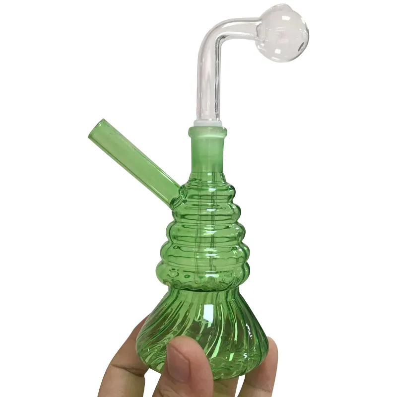 Flash coloré brûleur à huile Bubbler Pipe mini bongs Percolateur Pipes d'eau en verre Bubblers Bubblers Recycler des plates-formes de tabage à main portable