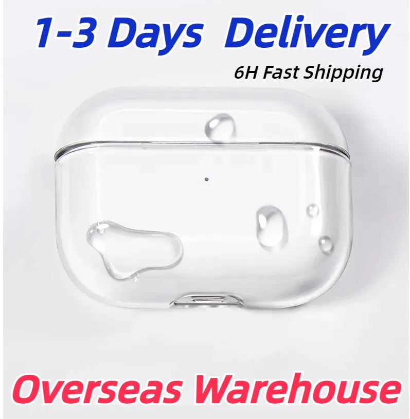 USA Stock för Apple AirPods Pro 2 2nd Generation Airpod 3 PRO PRO Hörlurtillbehör Solid TPU Silikon Skyddande hörlurskydd Trådlöst laddningsproduktfodral