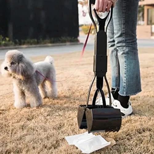32" Foldable Pooper Scooper For Dogs | Long Handle, No Bending, For Yard, Grass, Gravel, Dirt