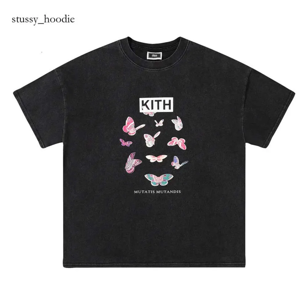 Mens Designer Kith Shirt Doughnut Butterfly Letter Printed Fashion T-Shirts Kith T Shirt Men Women Unisex Streetwear Kith Cotton Casual 3046