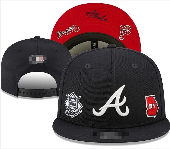 American Baseball Braves Snapback Los Angeles Hats New York Chicago La Ny Pittsburgh Designer di lusso San Diego Boston Casquette Sports Oakland Caps regolabile A2