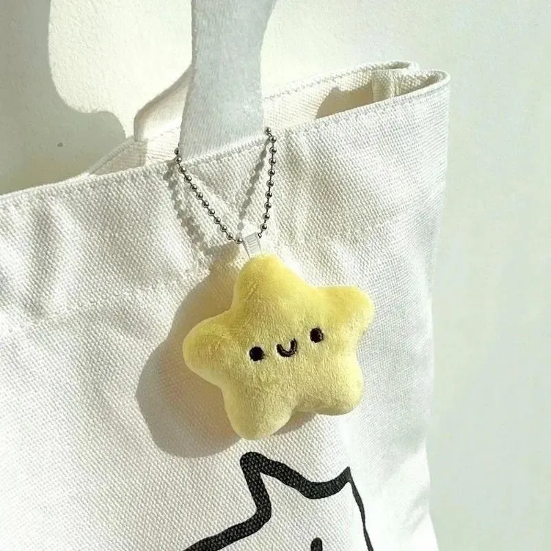 Keychains positieve energie aardappel sleutelhanger knuffelzak mini handgemaakte pluche wollen breienpop met kaart grappige Christams cadeau