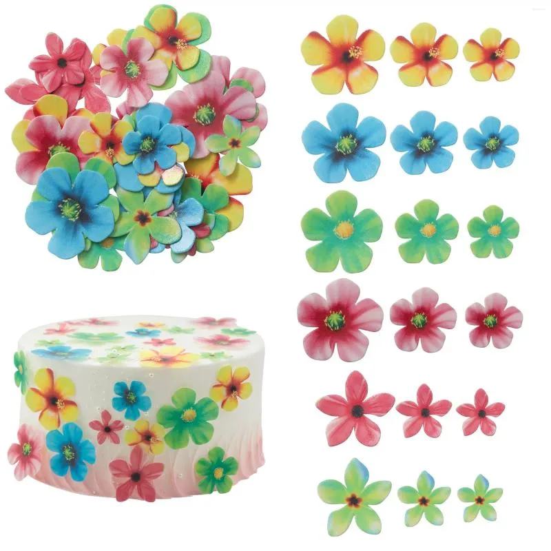 Forniture per feste 50 pezzi Fiori Fiori Topcake Topcake Toppers Coloralful Butterflies Cake Decorazione Decorazioni di compleanno del matrimonio