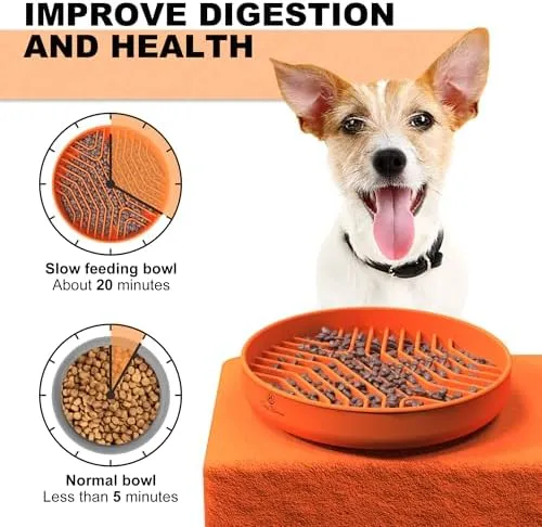 Dog Slow Feeder Bowl – Non-Slip Interactive Puzzle Dish, Anti-Choking, ABS