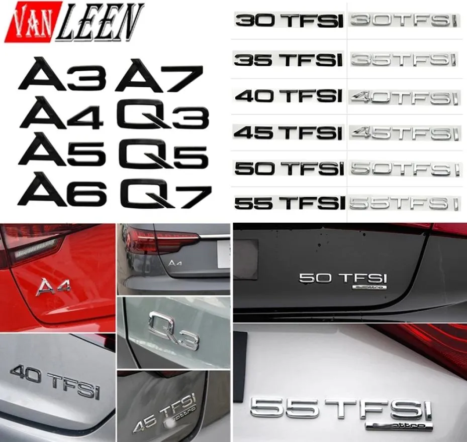 Auto -styling voor Q5 A4 Sline B8 B9 B7 A3 8V 8P A5 A6 C7 C6 Q3 Q7 S3 S4 S5 S6 RS3 RS4 Slinetrunk Boot Emblem Badge Stickers5842316