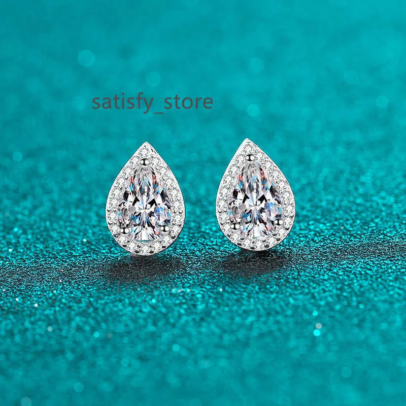 Boucles d'oreilles pour femmes de luxe 925 STERLING SILPS MISSANITE OEUR PLADES PLACÉS DE PLATINUM