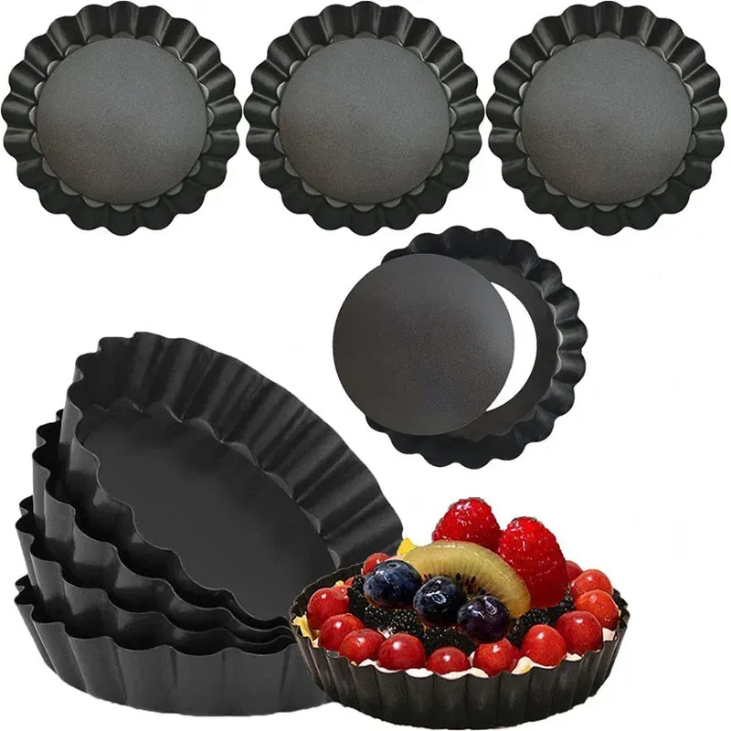 Moulds Baking Cake Molds NonStick Tart Quiche Pans Pan with Removable Bottom Pie Pizza Mould Cup Bakeware Kitchen Tool Accessories