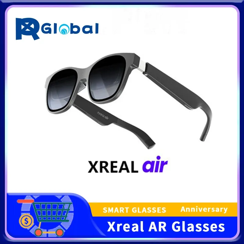 Смотреть xReal Air AR Smart Glasses 4K XReal HD Большой экран 1080p Micro Oled AR Space Watch TV 3D футбольные игры совместимы с Android