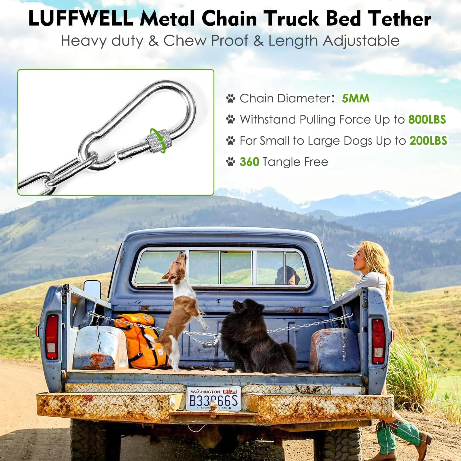 Tie Down Dog Harness For Truck Bed Heavy-Duty Chain Dog Truck