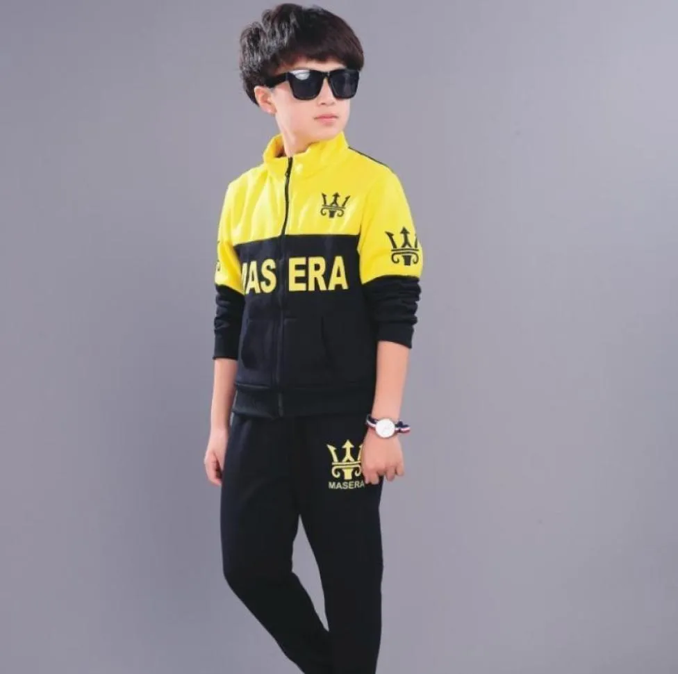 Set di abbigliamento per ragazzi giacca vestita di vestiti per bambini pantaloni per bambini tracce per ragazzi set di abbigliamento Sport Sport 2018 Autunno inverno J1907108886739