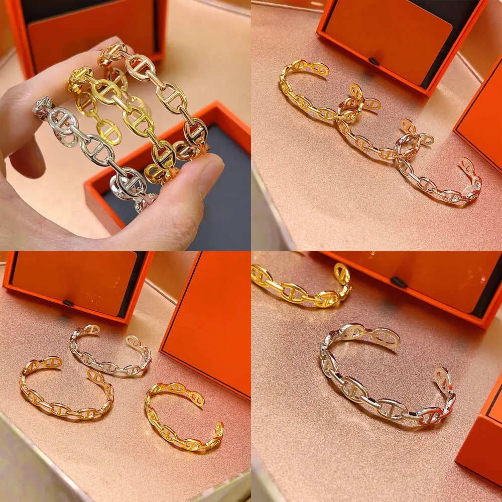 Sieradenontwerper armband sier rosé goud klassieke armband vrouwen mannen bruiloft voor koppels merk valentijnsdag cadeau met doos originele kwaliteit