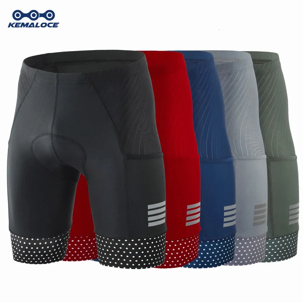 Kemaloce Cycling Shorts Men Blank Black Grey Red Gel Pad Summer Bike Bike Shorts Road Racing Compression 반사 자전거 Knicker240417