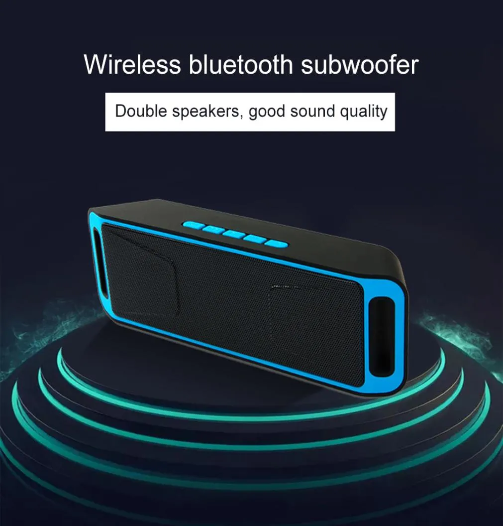 Altoparlanti bluetooth wireless Mini Doppi altoparlanti Porta utilizzabile Subwoofer per auto Stereo Supporto Bluetooth Speaker Bluetooth Blue4887670