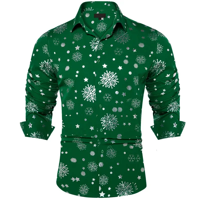 DiBanGu Men's Christmas Dress Shirt - Red & Gold Holiday Festive Button Down Long Sleeve - View #6