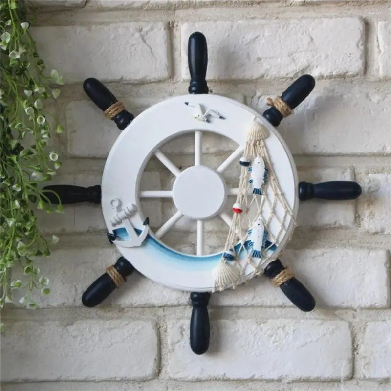 Dekorative Figuren Vintage Nautical Art Decoration Crafts Beach Haus Holzschiff Schiff Lenkrad Wanddekoration hängen