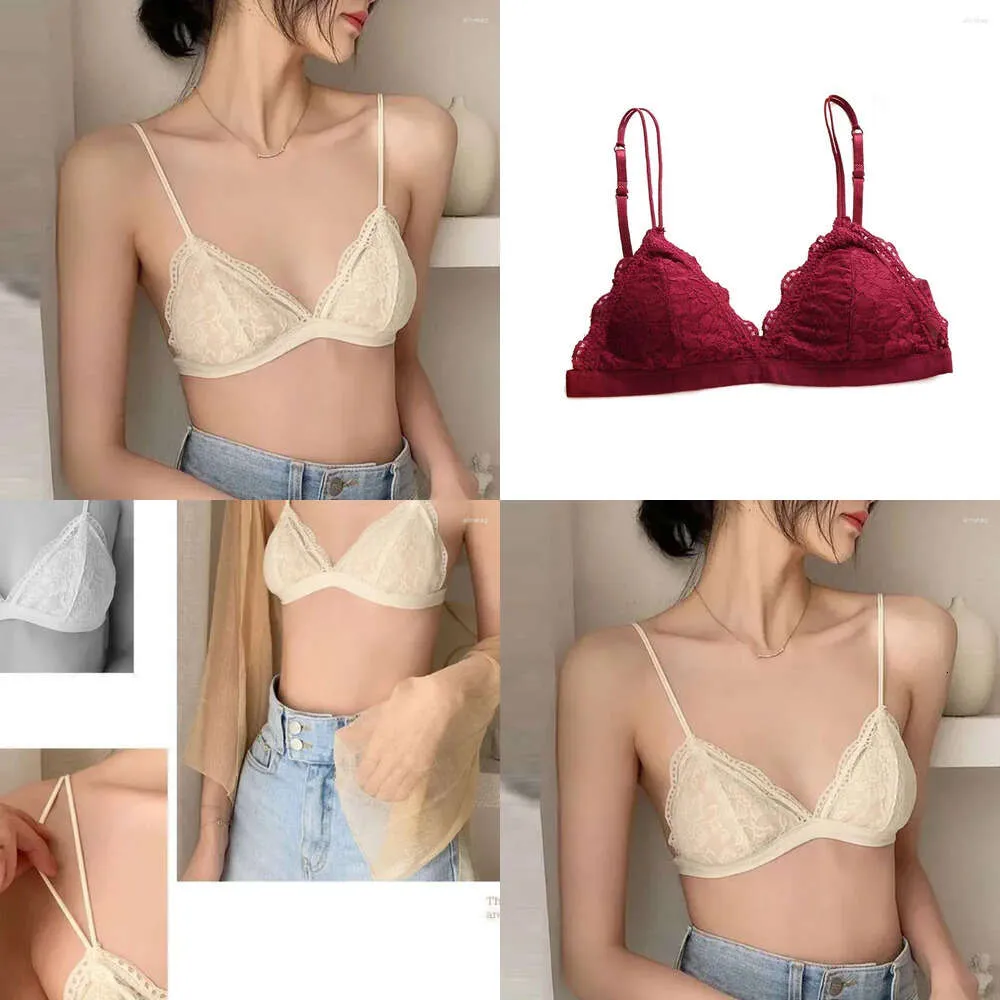 French Bras Style Bralette Seamless Deep V Lace Bra Wireless Thin Underwear Sexy Lingerie Soft Without Underwire for Women Girl