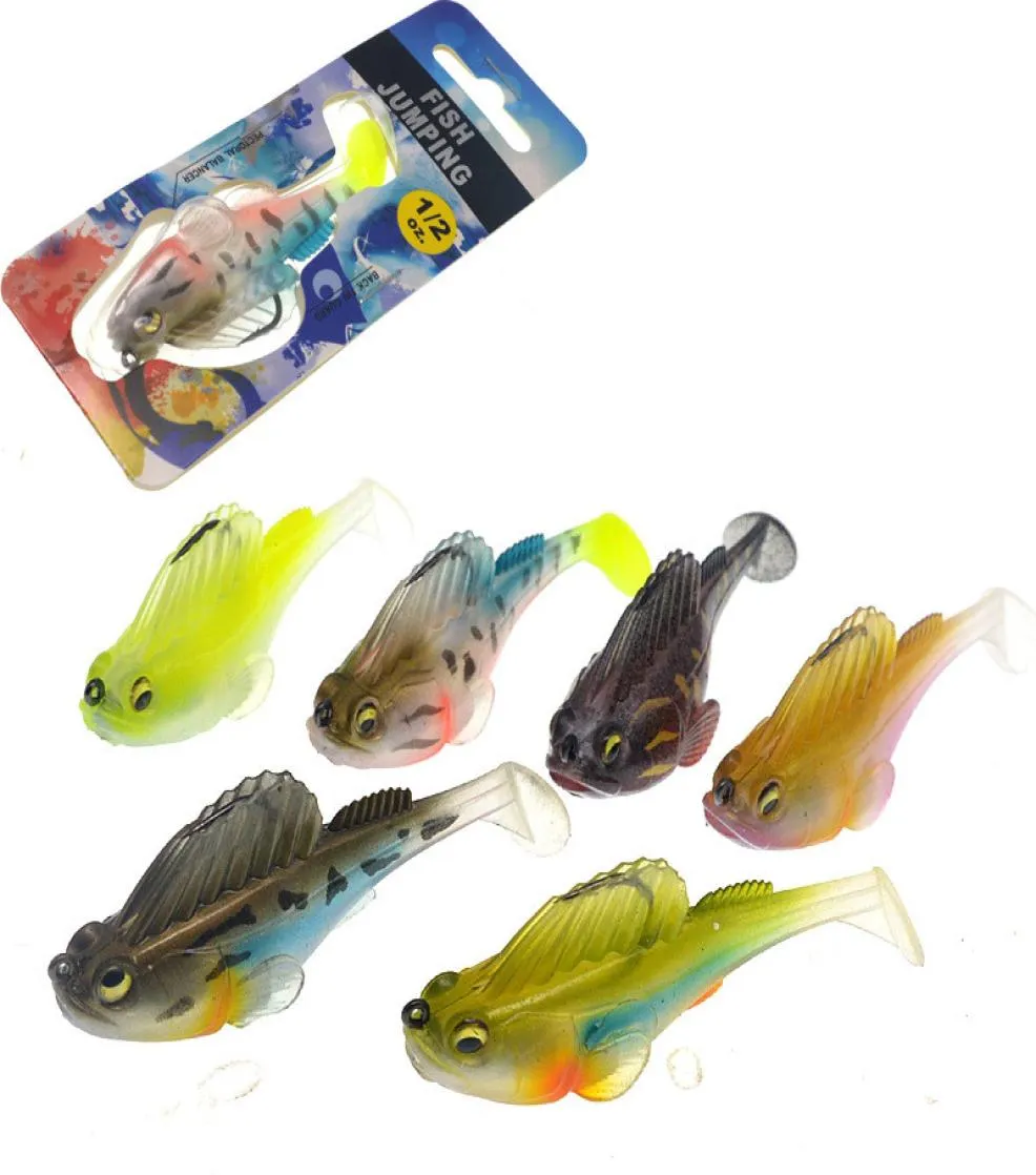 Vis Lure Jumping Fish 12oz Artificial Jig Head Fish 7G145G21G Soft Bait Worm Mustad Hooks4058969