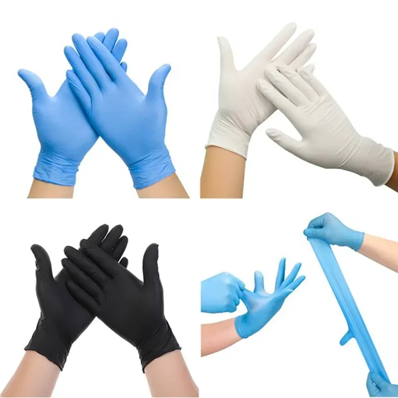 Handschuhe 20/50pcs Einweghandschuhe Nitril Gummi -Latexhandschuhe für Küchenspüle Arbeit Garten Haushaltsbereinigung Handschuh Schönheitssalon