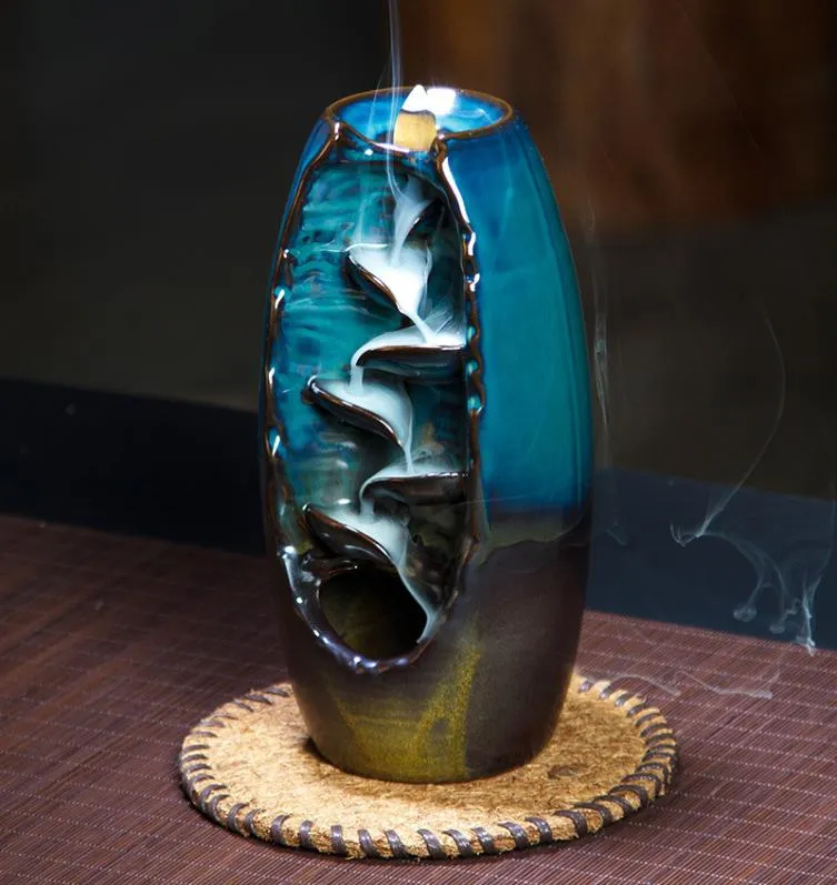 Ywbeyond Mountain River Handicraft Holder in ceramica di riflusso in ceramica Fumo per incenso Burner Burner Censer Mother039s Gift7812339