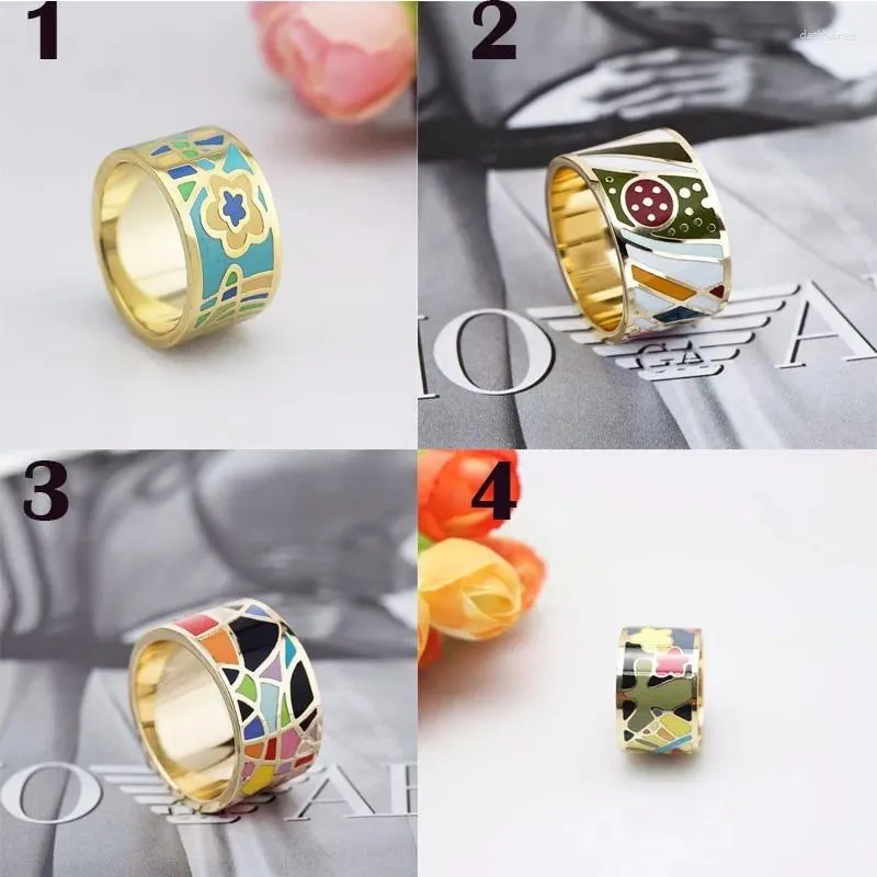 Cluster klingelt große Werbung für 20 Stile farbenfrohe Regenbogen Kupfer Emaille Schmuck Ringschal Clips