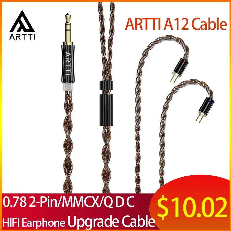 Accessoires ArtTi A12 Hifi IEMS Oortelefoon Upgrade kabelconnector Decodering Monitor Oortelefoonkabel Afneembaar type C tot 0,78 2pin/QDC/MMCX