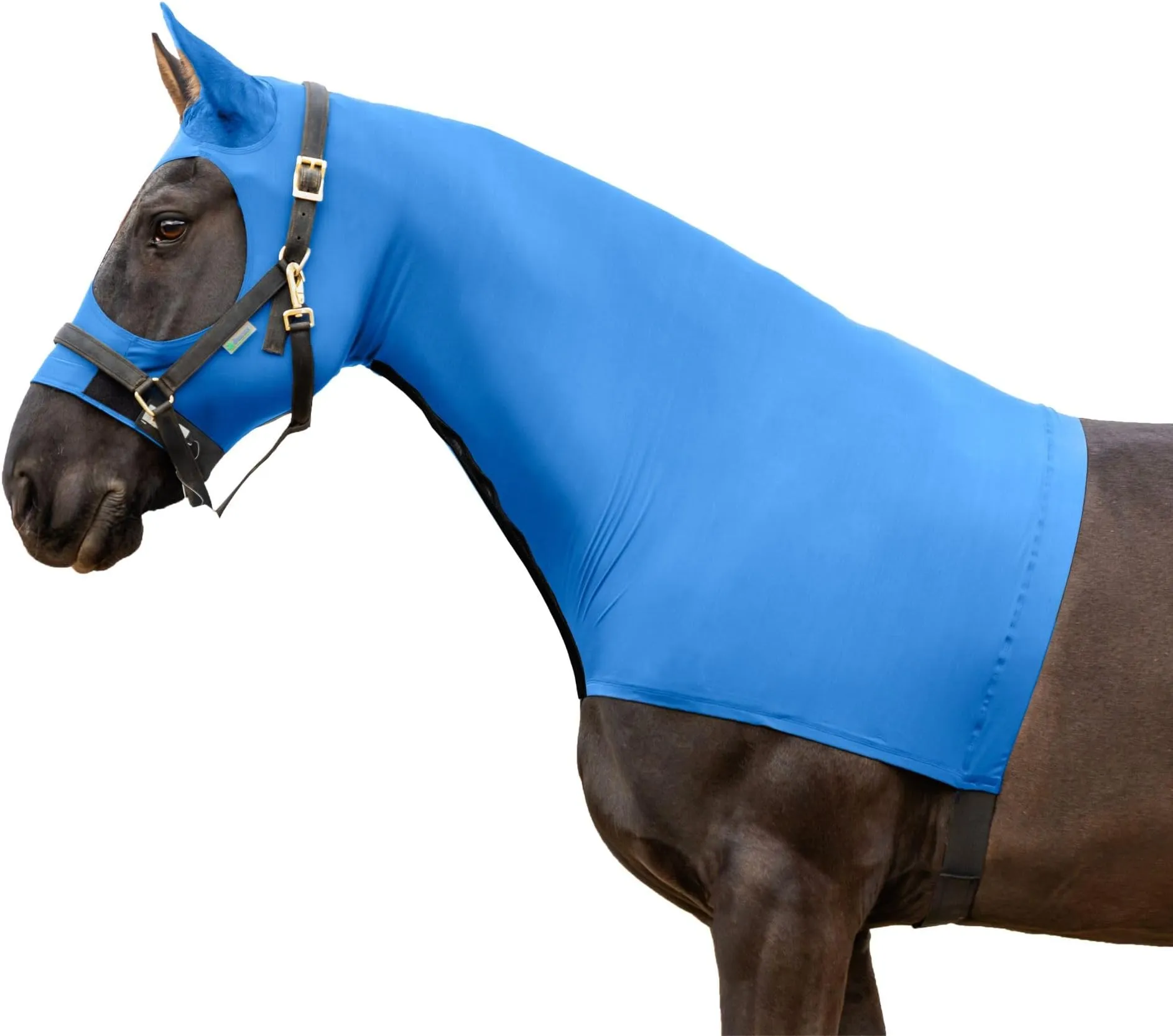 Capuche de cheval en polaire douce, manchon confortable entièrement couvert avec fermeture éclair pour protéger la crinière, garder le cou au chaud (rose/grand