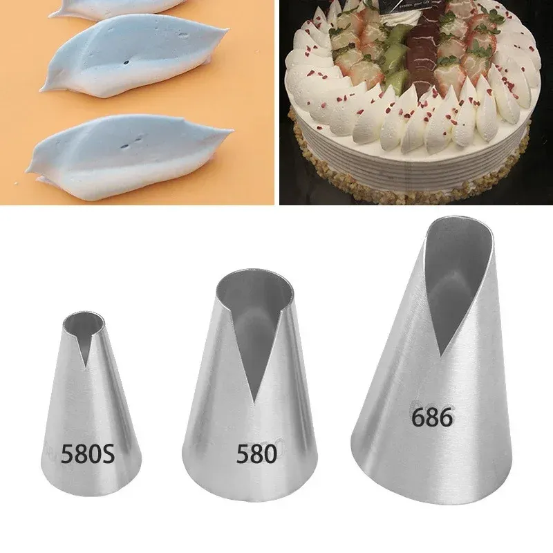 Molds#580s#580#686 Santa Ana Icing Piping Tips Roestvrijstalen sproeiers voor Biscuit Cake Cupcake Cream Baking Pastry Decorating Tools