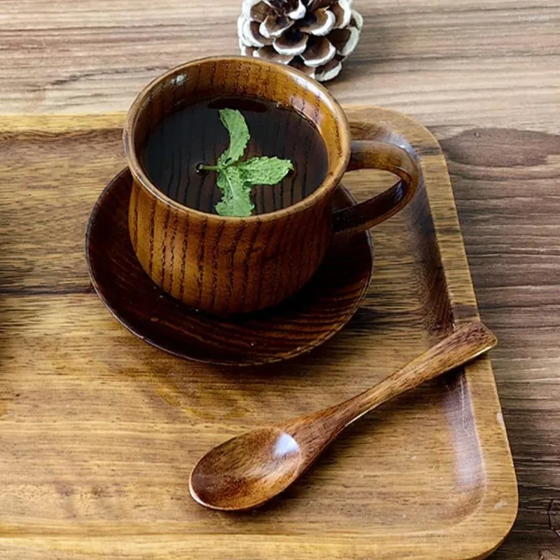 Massen Tasse Milch Küche Lieferungen Haushalt Holz Tasse Mischlöffel kreativer Kaffee exquisites Trinken