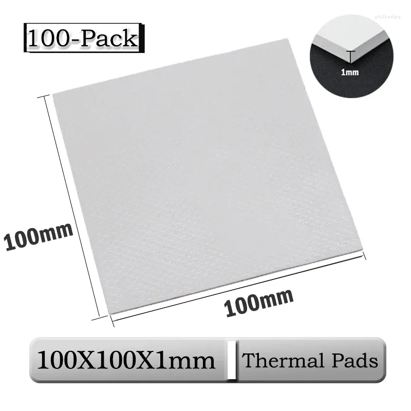 Computerkoelingen 100 pc's/lot GDSTime 100mmx100mmx1mm 10 cm 0,1 cm dikte witte thermisch geleidende siliconen cpu koellopend kussen