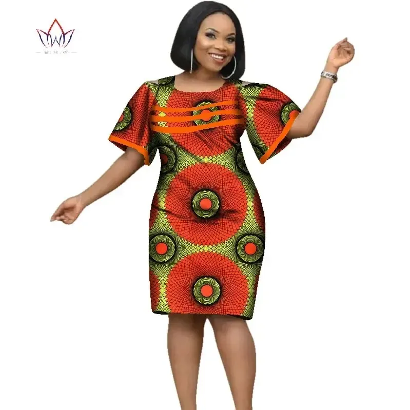 African Cotton Wax Print Dress for Women Short Sleeve O-Neck Pencil  Knee-Length WY2353 from Dhgate Basic & Casual Dresses - price 46.23