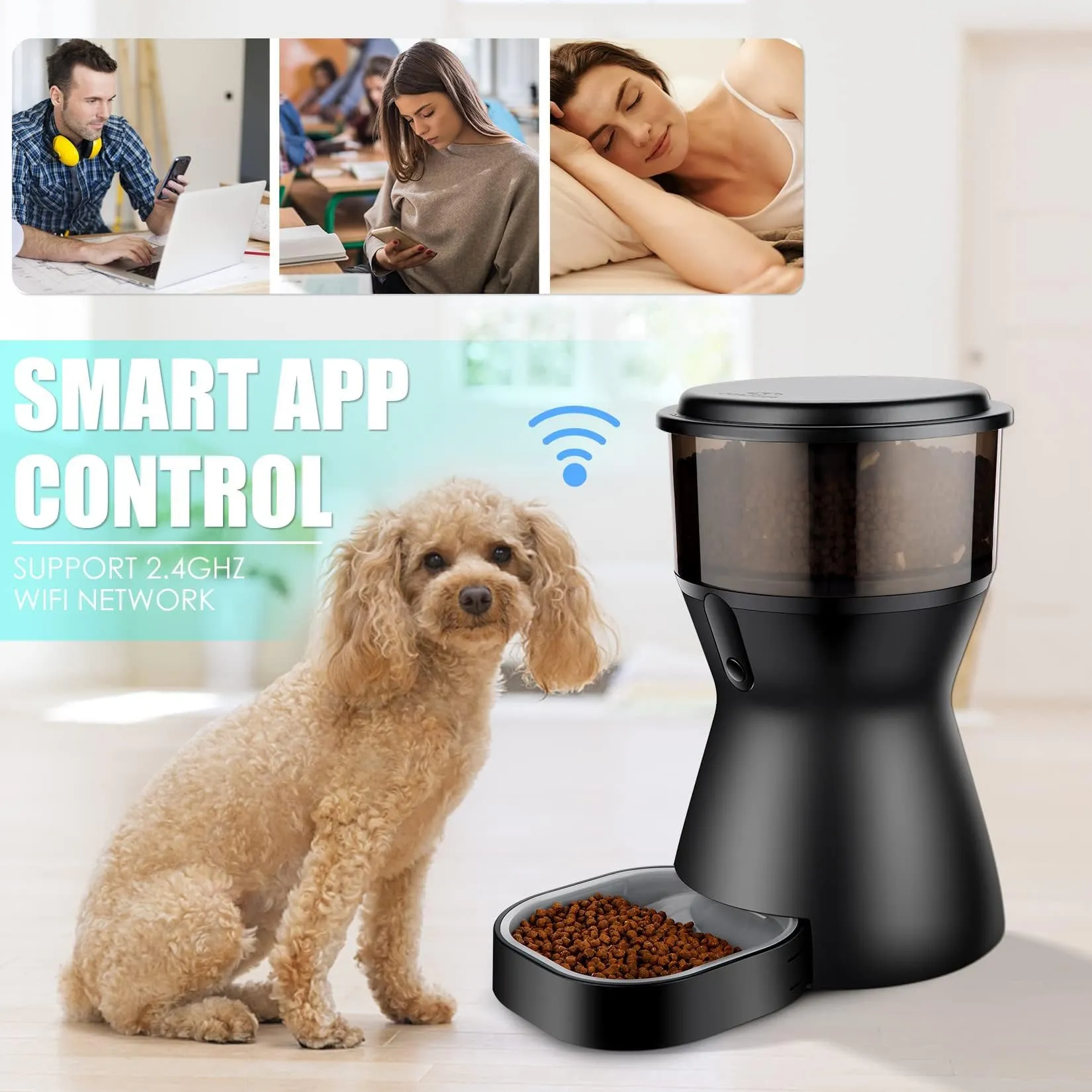 4-Meal Automatic Pet Feeder – Programmable Timer For Wet/Dry Food, Cordless Battery Powered With Ice Packs, 4-Cup Capacity