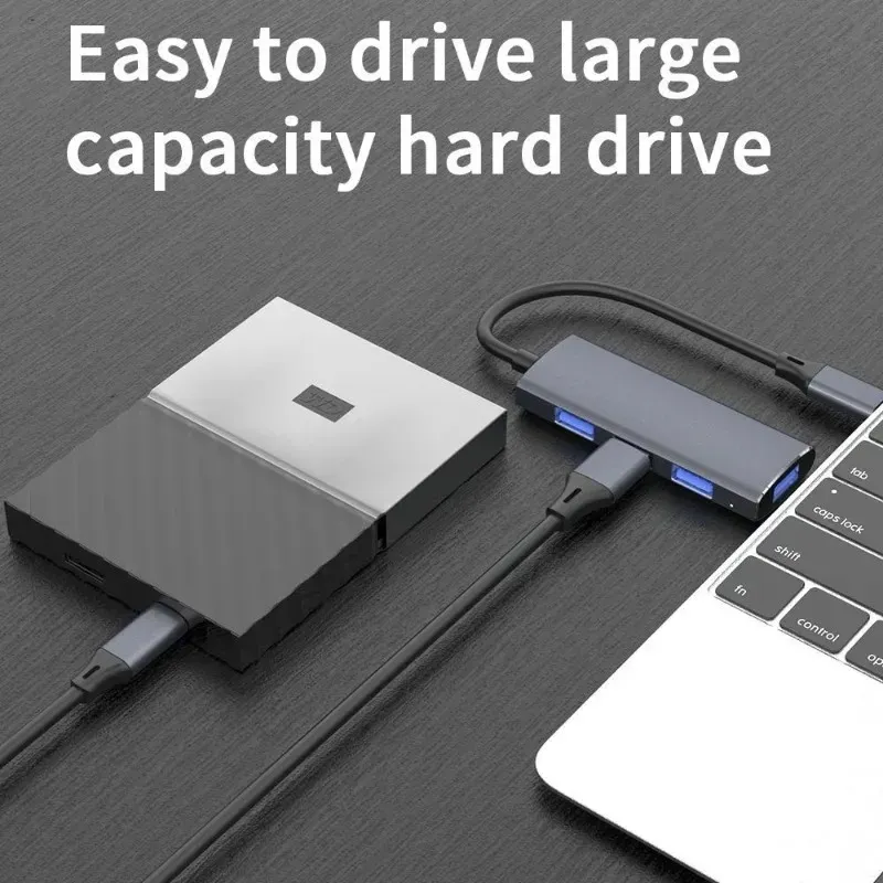USB Hub 3 0 4 Ports USB 3.0 Адаптер 5 Гбит / с высокоскоростной мультисельный разветвитель USB-C для Lenovo MacBook Pro Accessories Tipo C Кабели