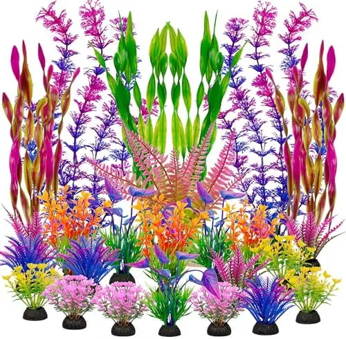 Save Big on Bulk Fish Tank Decorations Plants Betta Fish Tank Decor:  Colorful Artificial Aquarium Plants Large Aquarium Decorations For Fish  Tank