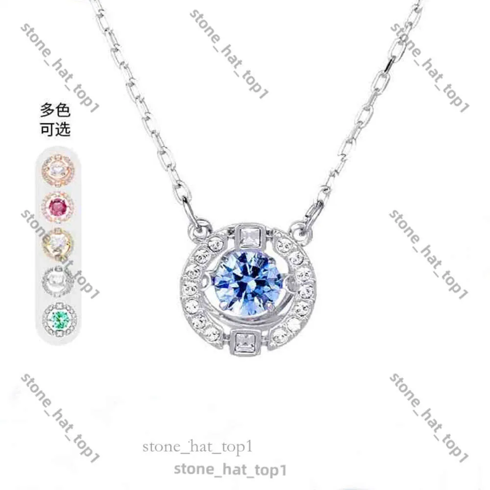 Colares de colar de swarovskis Colares de pingente de alta qualidade de alta qualidade elemento de colar de diamante fluido Cristal Cristal Rainbow White Chain for Women 5631