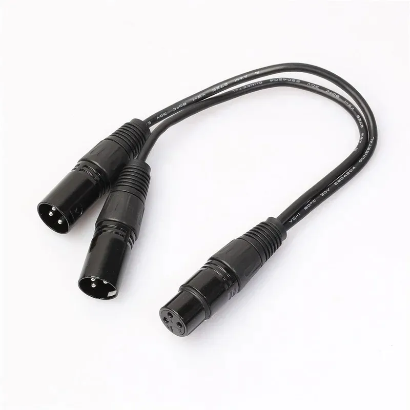 2024 3pin xlr 1 da maschio a 2 cavi di estensione audio femmina Microfono Y Audio Cord Linea altoparlanti microfono Luce estensione audio Audio Cavo