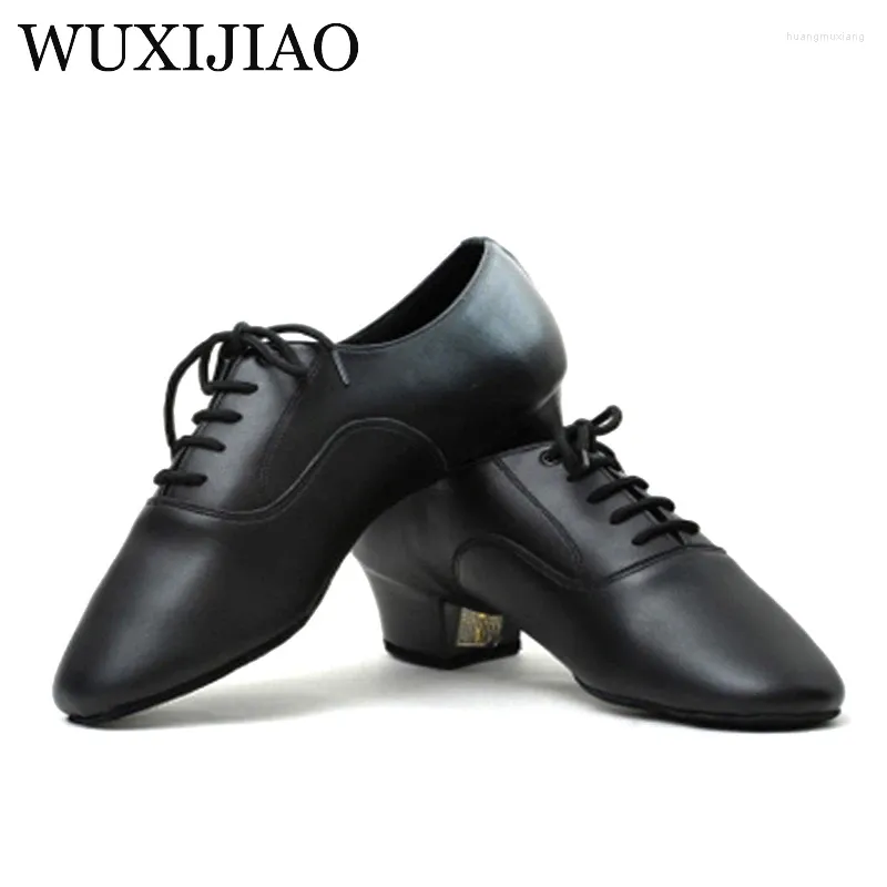 Sapatos de dança shengzixue masculino masculino de couro genuíno dança de salão baixo de 2,2 cm quadrado de festa de tamanho grande