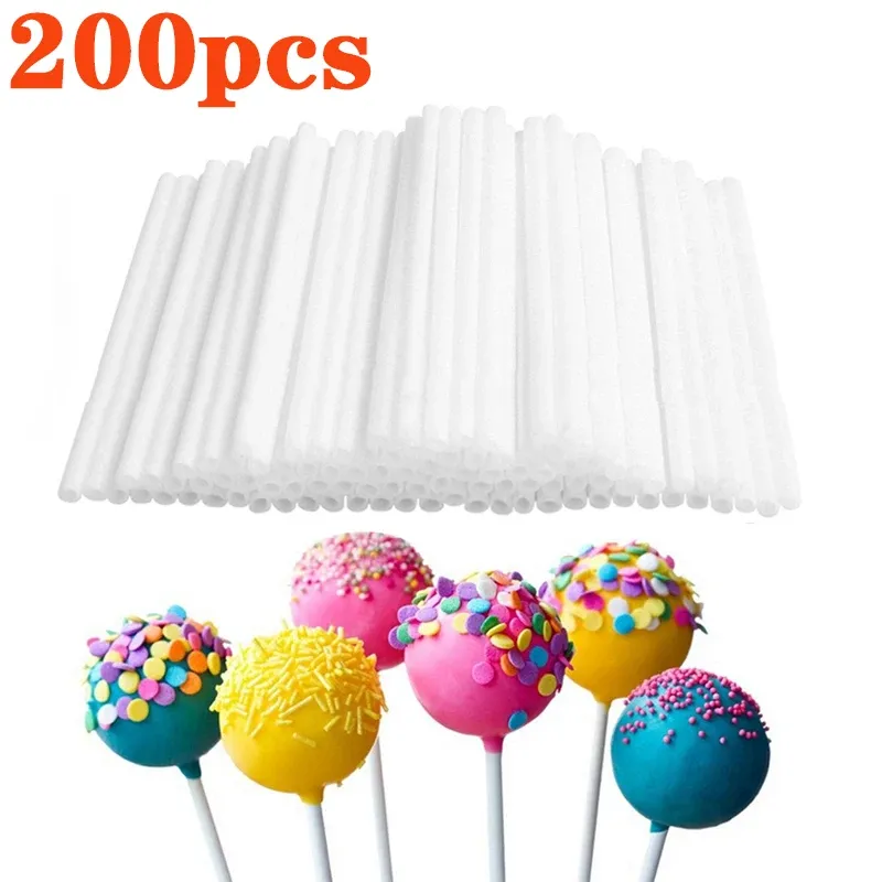 Moules 200pcs Lollipop Plastic Stick SAFE BLANC DIY CUISINE ACCESSOIRES DE COLAKE CAL CAL COLACHEL