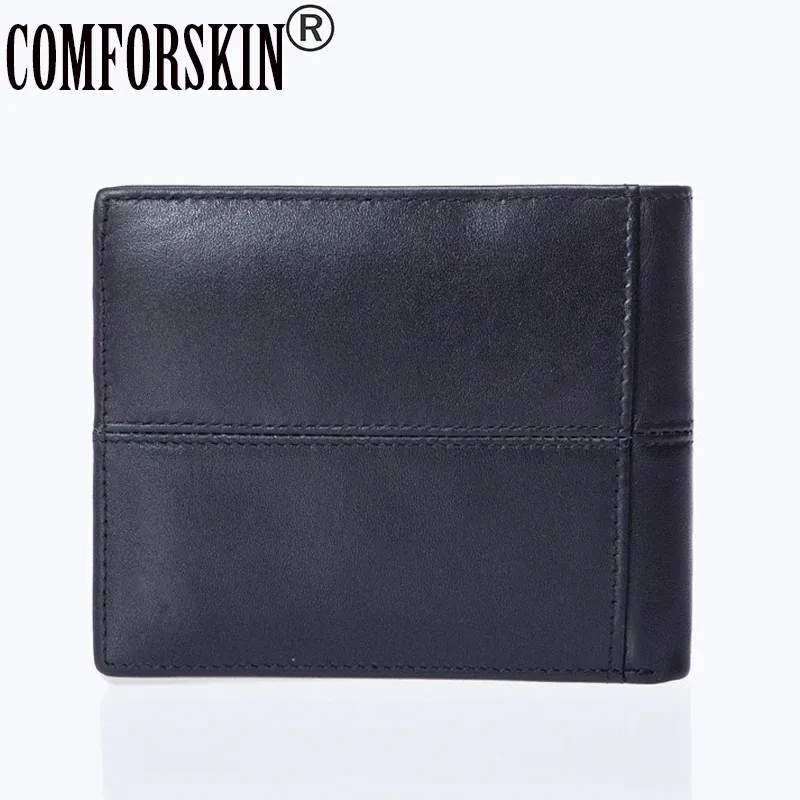 Purses Comforskin Business Men plånböcker Ko läder 2021 varumärke designer lapptäcke retro bifold folio manlig mynt handväska man kort plånböcker