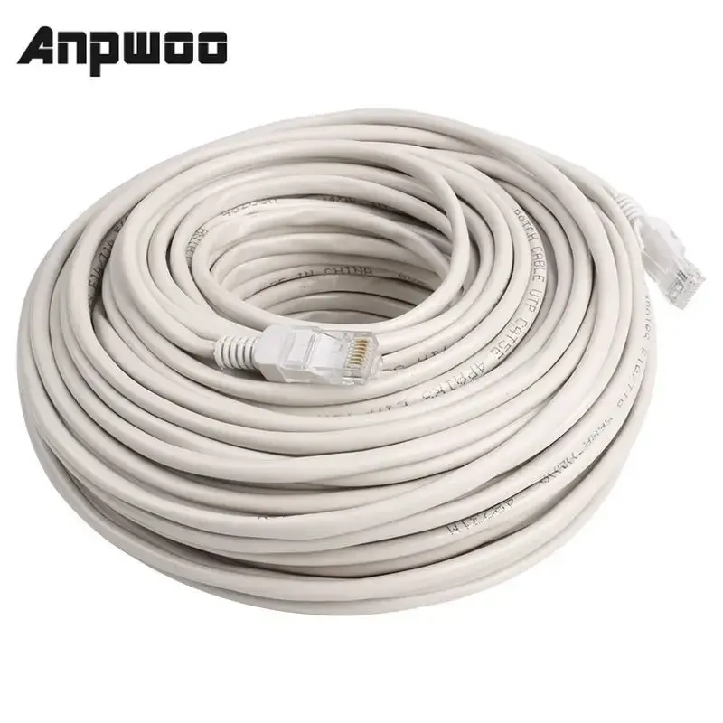 Anpwoo RJ45 Ethernet CAT5 Network LAN Patch Plaster 20m Grey White